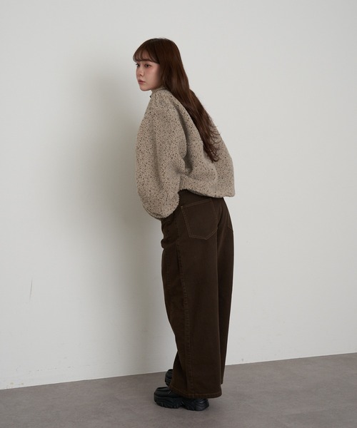 RAY CASSIN（レイカズン）の「ハーフジップ胸刺繍フリース（スウェット・レディース・チャコールグレー/ブルー/ベージュ系その他2/ライトベージュ/ベージュ系その他3・FREE）」の10枚目の写真