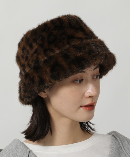 LAKOLE(ラコレ)の「もこもこファーハット / 583678(ハット・レディース・ブラウン/オフホワイト/ブラック・FREE)」の1枚目の写真