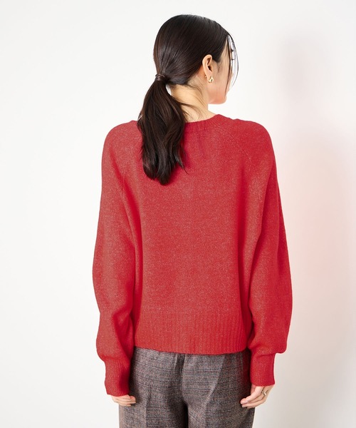 Mac-House（マックハウス）の「Idnes ヤクライククルーカーディガン（カーディガン/ボレロ・レディース・ブラウン/レッド/ライトグレー/アイボリー・M）」の7枚目の写真