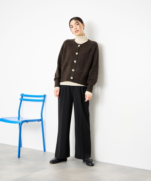 Mac-House（マックハウス）の「Idnes ヤクライククルーカーディガン（カーディガン/ボレロ・レディース・ブラウン/レッド/ライトグレー/アイボリー・M）」の13枚目の写真