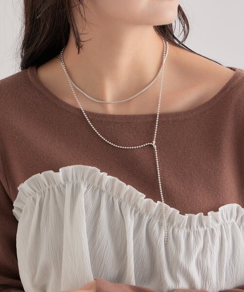 mystic（ミスティック）の「スネイクチェーンネックレス（リング・レディース・シルバー・ONE SIZE）」の3枚目の写真