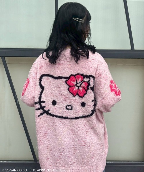 Candy Stripper(キャンディストリッパー)の「【HELLO KITTY】HIBISCUS KNIT カーディガン(カーディガン/ボレロ・レディース・アイボリー/ピンク/ブラック/レッド・FREE)」の3枚目の写真