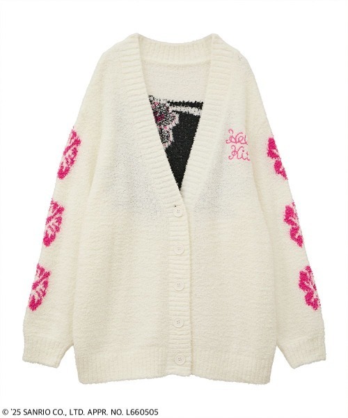 Candy Stripper(キャンディストリッパー)の「【HELLO KITTY】HIBISCUS KNIT カーディガン(カーディガン/ボレロ・レディース・アイボリー/ピンク/ブラック/レッド・FREE)」の8枚目の写真