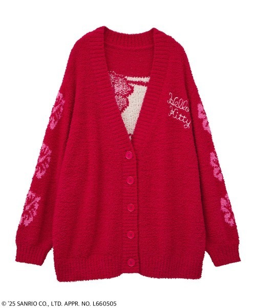 Candy Stripper(キャンディストリッパー)の「【HELLO KITTY】HIBISCUS KNIT カーディガン(カーディガン/ボレロ・レディース・アイボリー/ピンク/ブラック/レッド・FREE)」の6枚目の写真