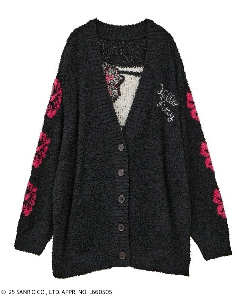 Candy Stripper(キャンディストリッパー)の「【HELLO KITTY】HIBISCUS KNIT カーディガン(カーディガン/ボレロ・レディース・アイボリー/ピンク/ブラック/レッド・FREE)」の7枚目の写真