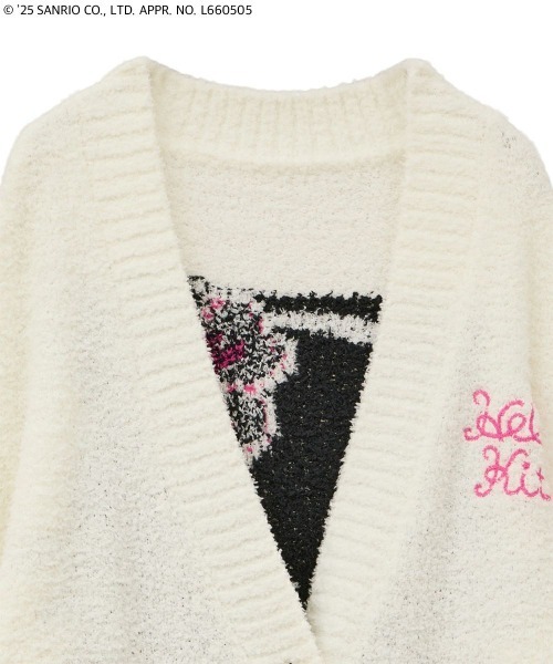 Candy Stripper(キャンディストリッパー)の「【HELLO KITTY】HIBISCUS KNIT カーディガン(カーディガン/ボレロ・レディース・アイボリー/ピンク/ブラック/レッド・FREE)」の9枚目の写真