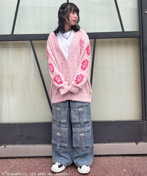 Candy Stripper(キャンディストリッパー)の「【HELLO KITTY】HIBISCUS KNIT カーディガン(カーディガン/ボレロ・レディース・アイボリー/ピンク/ブラック/レッド・FREE)」の18枚目の写真