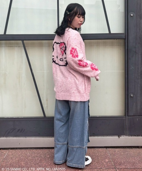 Candy Stripper(キャンディストリッパー)の「【HELLO KITTY】HIBISCUS KNIT カーディガン(カーディガン/ボレロ・レディース・アイボリー/ピンク/ブラック/レッド・FREE)」の21枚目の写真