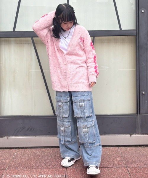 Candy Stripper(キャンディストリッパー)の「【HELLO KITTY】HIBISCUS KNIT カーディガン(カーディガン/ボレロ・レディース・アイボリー/ピンク/ブラック/レッド・FREE)」の19枚目の写真