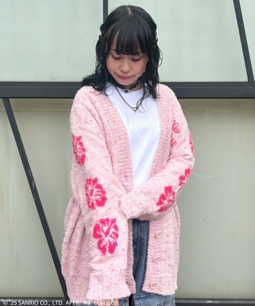 Candy Stripper(キャンディストリッパー)の「【HELLO KITTY】HIBISCUS KNIT カーディガン(カーディガン/ボレロ・レディース・アイボリー/ピンク/ブラック/レッド・FREE)」の17枚目の写真