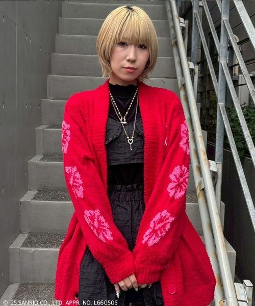 Candy Stripper(キャンディストリッパー)の「【HELLO KITTY】HIBISCUS KNIT カーディガン(カーディガン/ボレロ・レディース・アイボリー/ピンク/ブラック/レッド・FREE)」の22枚目の写真