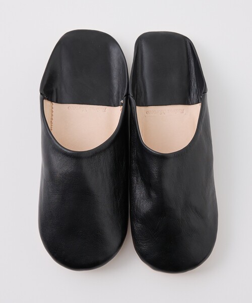 Fatima morocco（ファティマモロッコ）の「【Fatima morocco】メンズシンプルバブーシュ 羊革 モロッコ製 シンプル スリッパ 室内履き（ルームシューズ/スリッパ・レディース・グレー/ブラック・フリー）」の4枚目の写真