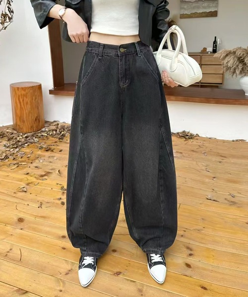 セール】ワイドバルーンデニムパンツ（デニムパンツ）｜aimoha