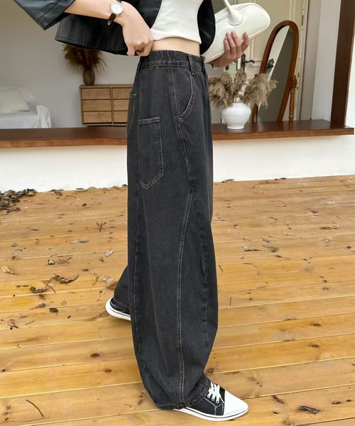 セール】ワイドバルーンデニムパンツ（デニムパンツ）｜aimoha