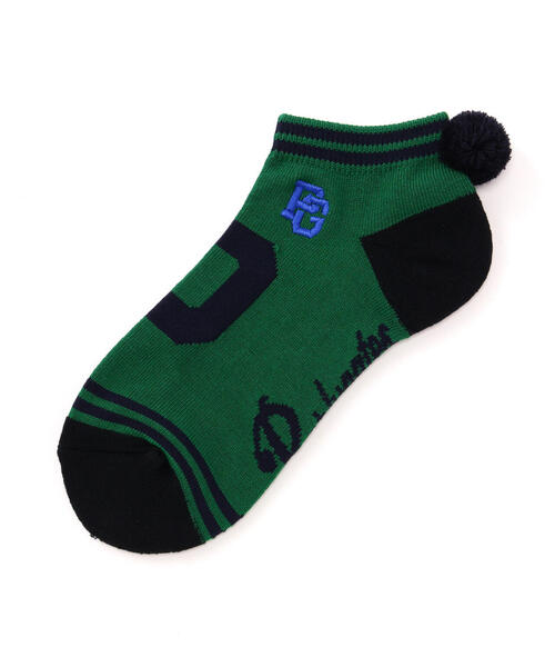 PEARLY GATES（パーリーゲイツ）の「【PEARLY GATES】Pロゴ梵天付きアンクルソックス (LADIES)（ソックス/靴下・レディース・ホワイト/ネイビー/グリーン・FREE）」の2枚目の写真