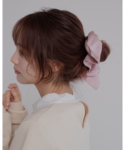 jumelle（ジュメロ）の「サテンシュシュ（シュシュ・レディース・ブラック/ホワイト/ピンク・FREE）」の20枚目の写真