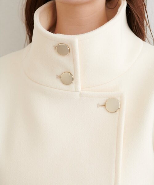 natural couture（ナチュラルクチュール）の「〈ako〉スタンドカラーミドル丈コート（その他アウター・レディース・アイボリー/チャコールグレー/グリーン/ベージュ・FREE）」の13枚目の写真
