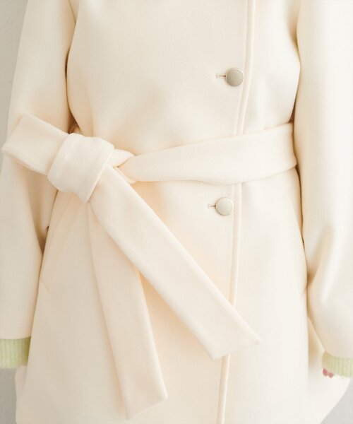 natural couture（ナチュラルクチュール）の「〈ako〉スタンドカラーミドル丈コート（その他アウター・レディース・アイボリー/チャコールグレー/グリーン/ベージュ・FREE）」の15枚目の写真