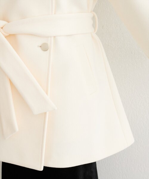 natural couture（ナチュラルクチュール）の「〈ako〉スタンドカラーミドル丈コート（その他アウター・レディース・アイボリー/チャコールグレー/グリーン/ベージュ・FREE）」の16枚目の写真