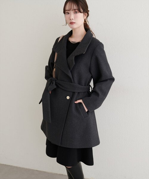 セール】〈ako〉スタンドカラーミドル丈コート（その他アウター