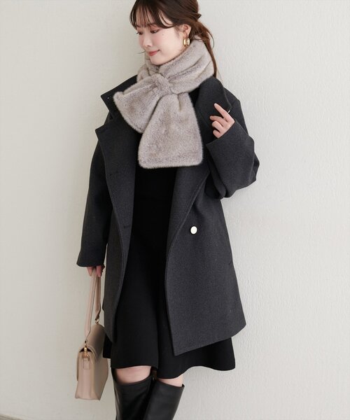 セール】〈ako〉スタンドカラーミドル丈コート（その他アウター