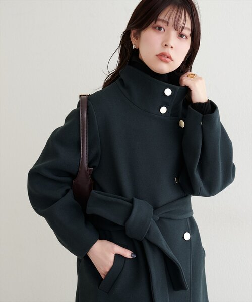 セール】〈ako〉スタンドカラーミドル丈コート（その他アウター