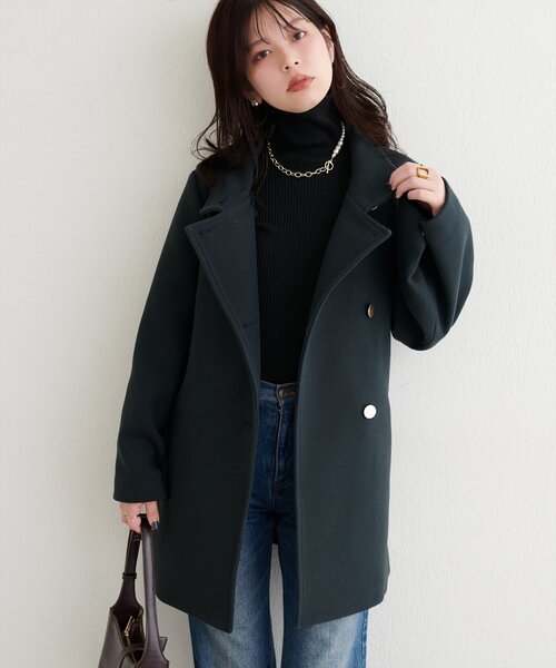 ako〉スタンドカラーミドル丈コート（その他アウター）｜natural