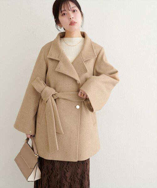 セール】〈ako〉スタンドカラーミドル丈コート（その他アウター