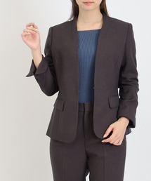 TRUDEA（トルディア）の「ウール調カラーレスジャケット(セットアップスーツ対応)（スーツジャケット）」