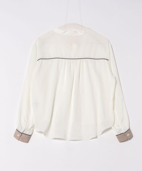 Q（キュー）の「ラインボウタイブラウス（シャツ/ブラウス・レディース・アイボリー/テラコッタ・MEDIUM）」の17枚目の写真