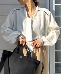 Q | ラインボウタイブラウス(シャツ/ブラウス)