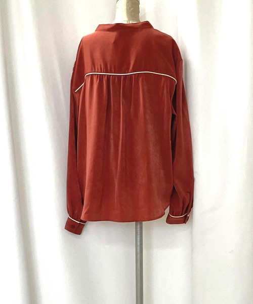 Q（キュー）の「ラインボウタイブラウス（シャツ/ブラウス・レディース・アイボリー/テラコッタ・MEDIUM）」の14枚目の写真