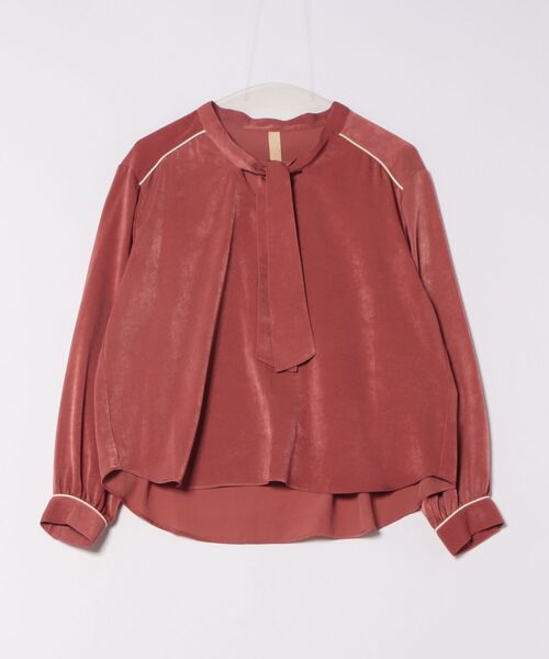 Q（キュー）の「ラインボウタイブラウス（シャツ/ブラウス・レディース・アイボリー/テラコッタ・MEDIUM）」の18枚目の写真