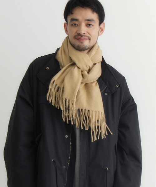 セール】【BACK NUMBER】無地 大判 マフラー フリンジ (ストール/ユニ