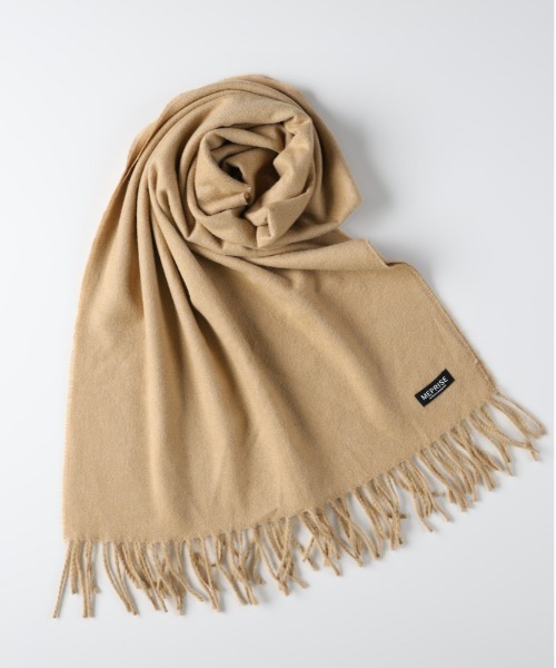 BACK NUMBER】無地 大判 マフラー フリンジ (ストール/ユニセックス
