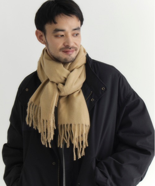 フリンジ付きマフラー** セール】【BACK NUMBER】無地 大判 マフラー フリンジ (ストール/ユニ