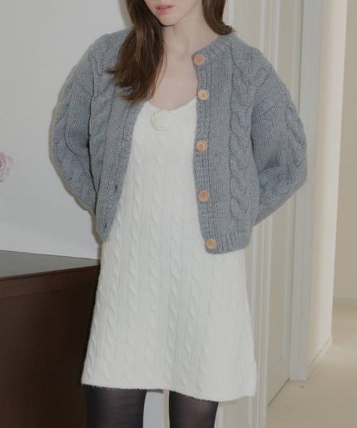 2way flower knit dress / 2way フラワーニットワンピース（ワンピース