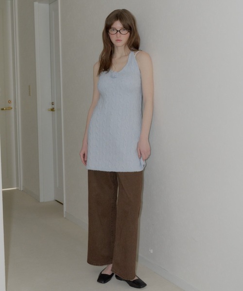 GIUNON（ジウノン）の「2way flower knit dress / 2way フラワーニットワンピース（ワンピース・レディース・グレー/ブルー/アイボリー・FREE）」の14枚目の写真