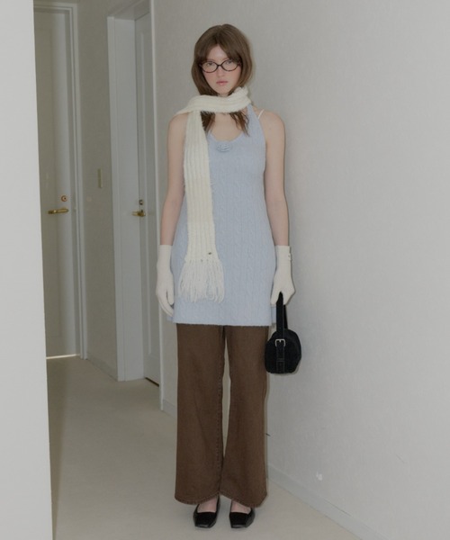 GIUNON（ジウノン）の「2way flower knit dress / 2way フラワーニットワンピース（ワンピース・レディース・グレー/ブルー/アイボリー・FREE）」の18枚目の写真