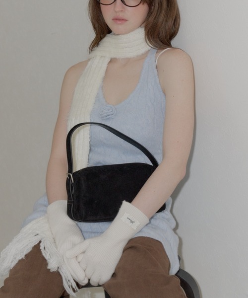 GIUNON（ジウノン）の「2way flower knit dress / 2way フラワーニットワンピース（ワンピース・レディース・グレー/ブルー/アイボリー・FREE）」の19枚目の写真