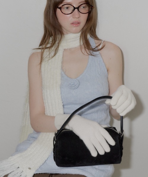 GIUNON（ジウノン）の「2way flower knit dress / 2way フラワーニットワンピース（ワンピース・レディース・グレー/ブルー/アイボリー・FREE）」の20枚目の写真