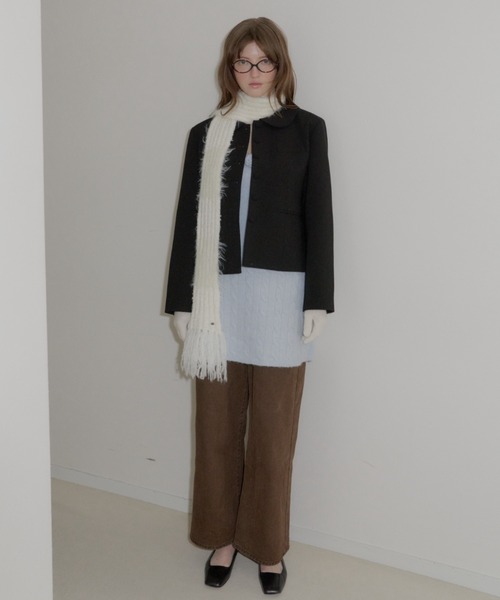 GIUNON（ジウノン）の「2way flower knit dress / 2way フラワーニットワンピース（ワンピース・レディース・グレー/ブルー/アイボリー・FREE）」の21枚目の写真