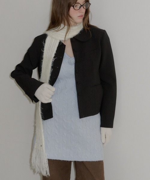 GIUNON（ジウノン）の「2way flower knit dress / 2way フラワーニットワンピース（ワンピース・レディース・グレー/ブルー/アイボリー・FREE）」の22枚目の写真