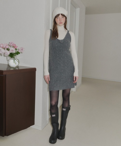 セール】2way flower knit dress / 2way フラワーニットワンピース