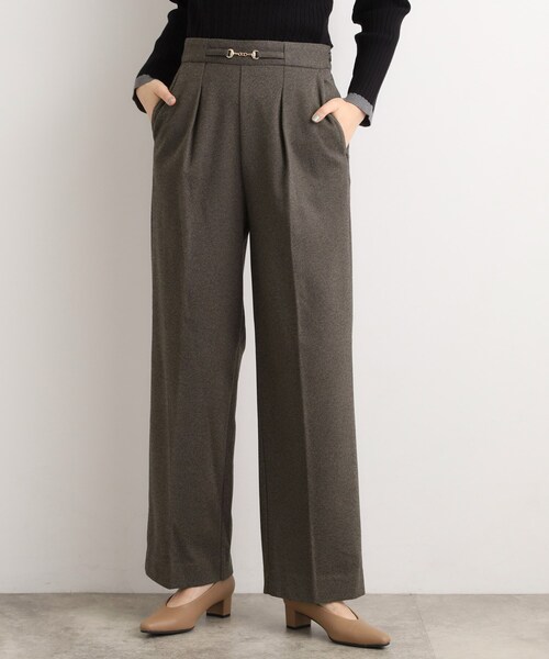 grove(グローブ)の「フロントビットカルゼワイドパンツ(その他パンツ・レディース・ブラック/ダークブラウン系3/チャコール・03/02/05/04/01)」の3枚目の写真