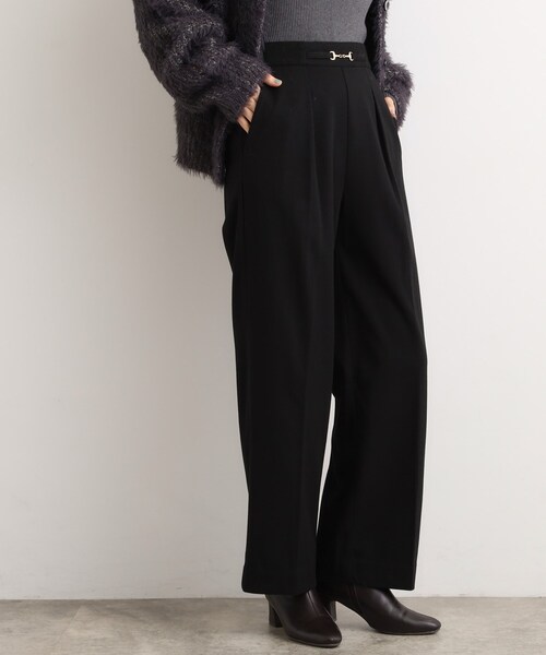 grove(グローブ)の「フロントビットカルゼワイドパンツ(その他パンツ・レディース・ブラック/ダークブラウン系3/チャコール・03/02/05/04/01)」の5枚目の写真