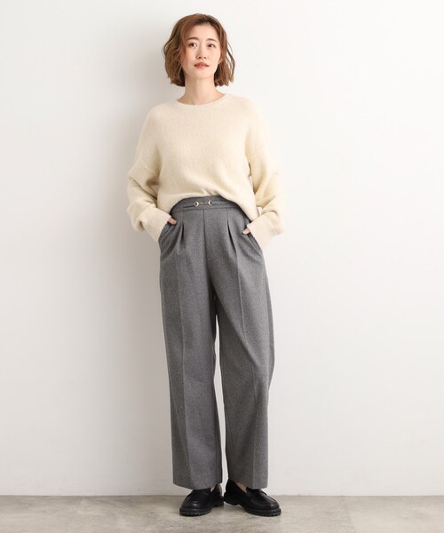 grove(グローブ)の「フロントビットカルゼワイドパンツ(その他パンツ・レディース・ブラック/ダークブラウン系3/チャコール・03/02/05/04/01)」の10枚目の写真