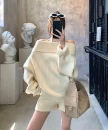 オフショルダー　セットアップ　ハンドメイド オフショルダー セットアップ ハンドメイド オフショルダー