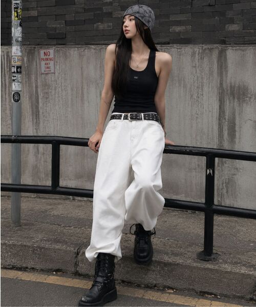 AGOD（エージーオーディー）の「ワイドデニムパンツ[クリーム]（デニムパンツ・レディース・その他・SMALL/MEDIUM/X-SMALL/LARGE/X-LARGE）」の15枚目の写真
