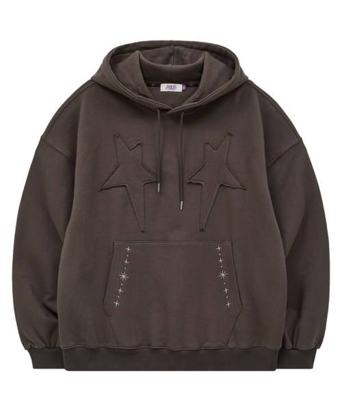 HOODHOOD(フッドフッド)の「スターアップリケ刺繍フードチャコール(パーカー・レディース・その他・2/1)」の5枚目の写真